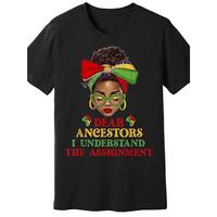 Summer short sleeves t Shirts Juneteenth 1865 Inspired Black Woman Afro Messy Bun Graphic T-Shirt