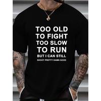 Plus Size Mens Crew Neck Short Sleeve T-Shirts – Breathable Slight Stretch Polyester Fabric, Random Letter Print, Trendy Summer Tees for Big & Tall Guys – Perfect for Casual Street Style, Spring, Summer, and Fall Seasons