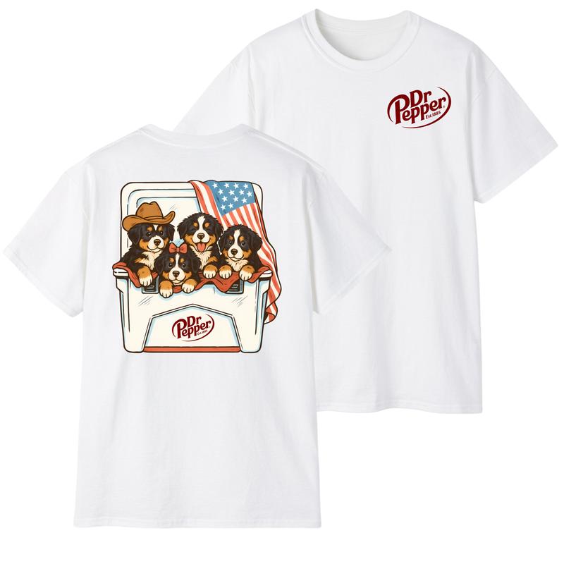 Dr Pepper Dogs Beer Tees, 4th Of July T-Shirt Bernese Mountain T-Shirt, Perfect Beer And Dog Shirt For Men, For Women, Menswear Top