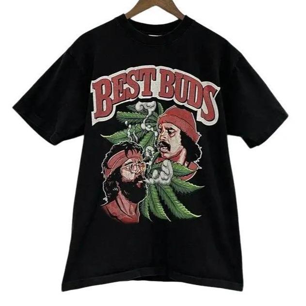 Cheech Chong Adult Black Best Buds Mens T-Shirt