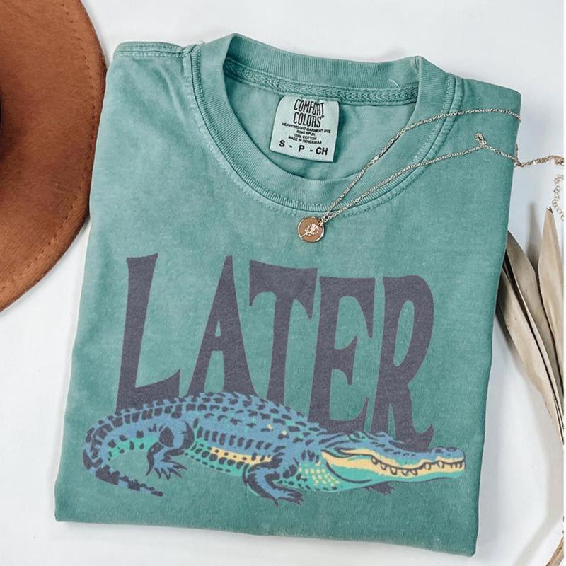 Comfort Colors Later Gator Vintage 90s T-Shirt, Retro Style Shirt, Funny Graphic Alligator Tee, Gift For Him Or Her Classic Cotton
