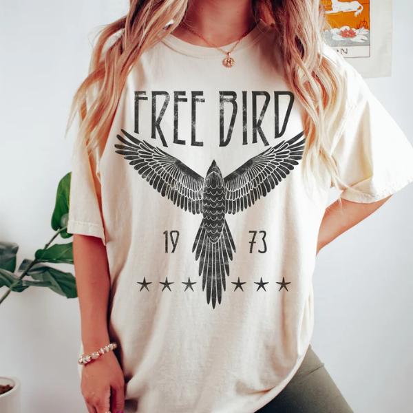Free Bird Shirt | Boho TShirt | Free Bird Tee | Eagle Shirt | Thunderbird Shirt | Retro Music Shirt | Vintage Inspired Shirt