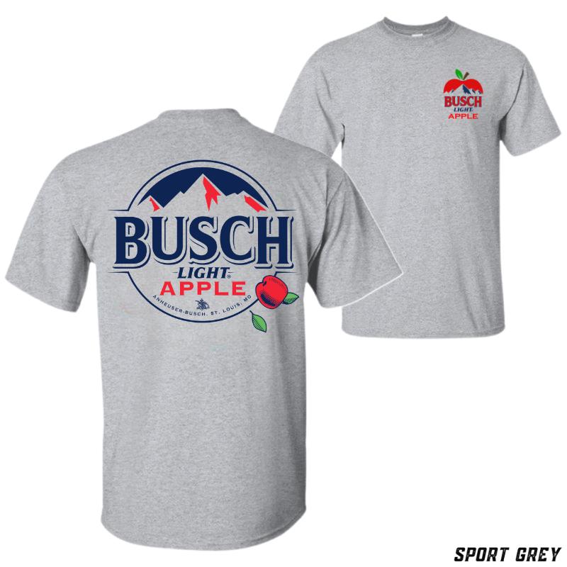 Busch Light Apple T-Shirt, Vintage Mountain & Fruit Graphic Tee, Refreshing Fall-Inspired Apparel, Unique Gift for Busch Fans Design