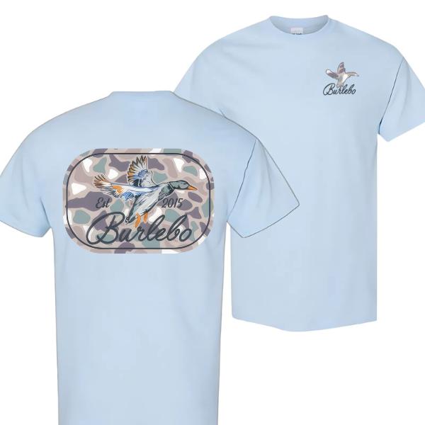 Burlebo Duck Camo T-Shirt, Mallard Waterfowl Graphic Tee, Southern Outdoor Apparel for Hunters & Nature Lovers