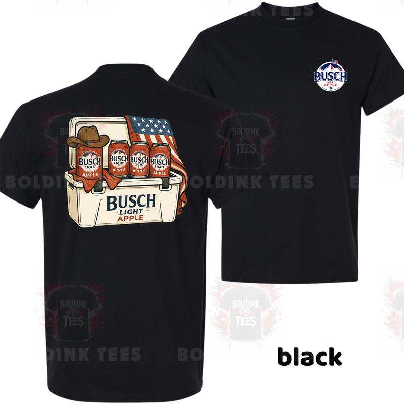 4th of July Busch Light Apple Tshirt – Unisex Shirt, Vintage Shirt, Hot Trend, Menswear Tops, Men’s Cotton T-Shirt