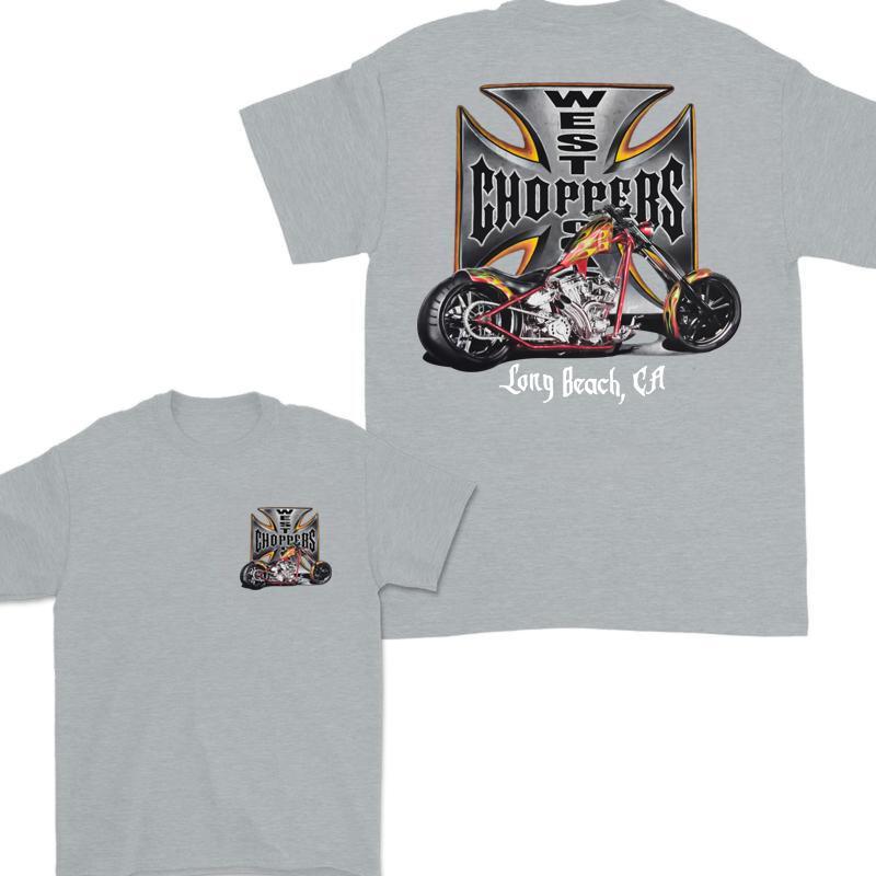 2000s West Coast Choppers 2 Sided T-Shirt, Long Beach CA Motorcycle T-shirt, Casual Women’s Shirt, Men Clothing, Unisex Cotton Classic Menswear Tops