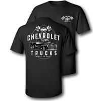 Chevrolet Trucks Built to Last T-Shirt – Classic Black Tee for Vintage Auto Enthusiasts, Perfect for Casual Wear and Car Shows, 2 Sides Design